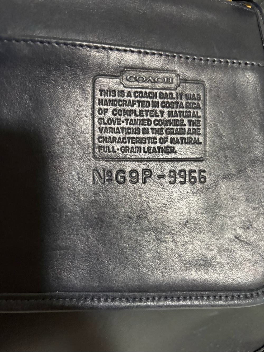 Vintage Coach Legacy Zip Bag 9966 - Navy - Picture 7 of 8